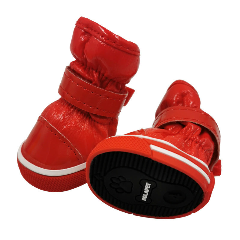 KFX-7773629 Waterproof Cotton Dog Boots for Winter - Non-Slip, Warm, and Wear-Resistant Footwear