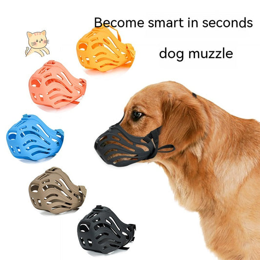 KFX-7776445 Comfortable Silicone Mouth Cover Mask for Dogs - Available in Multiple Colors and Sizes