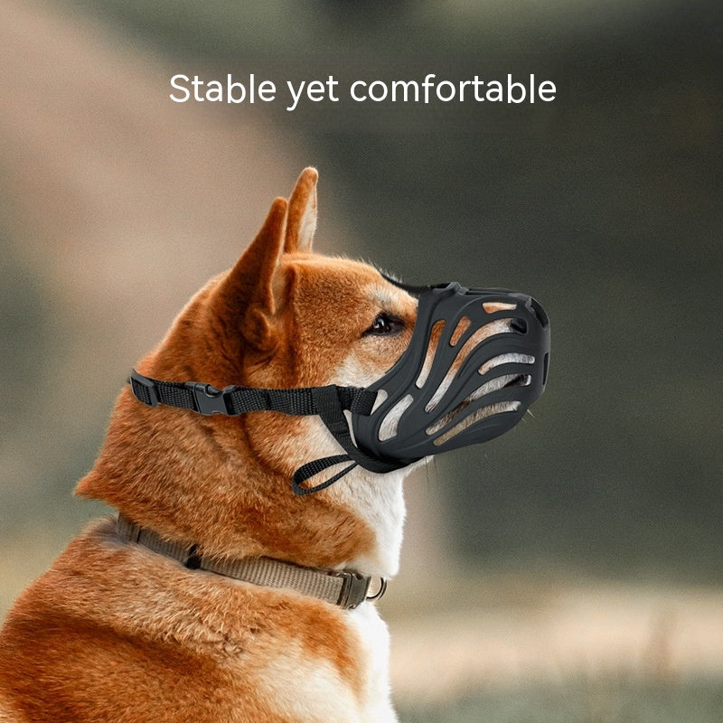 KFX-7776445 Comfortable Silicone Mouth Cover Mask for Dogs - Available in Multiple Colors and Sizes