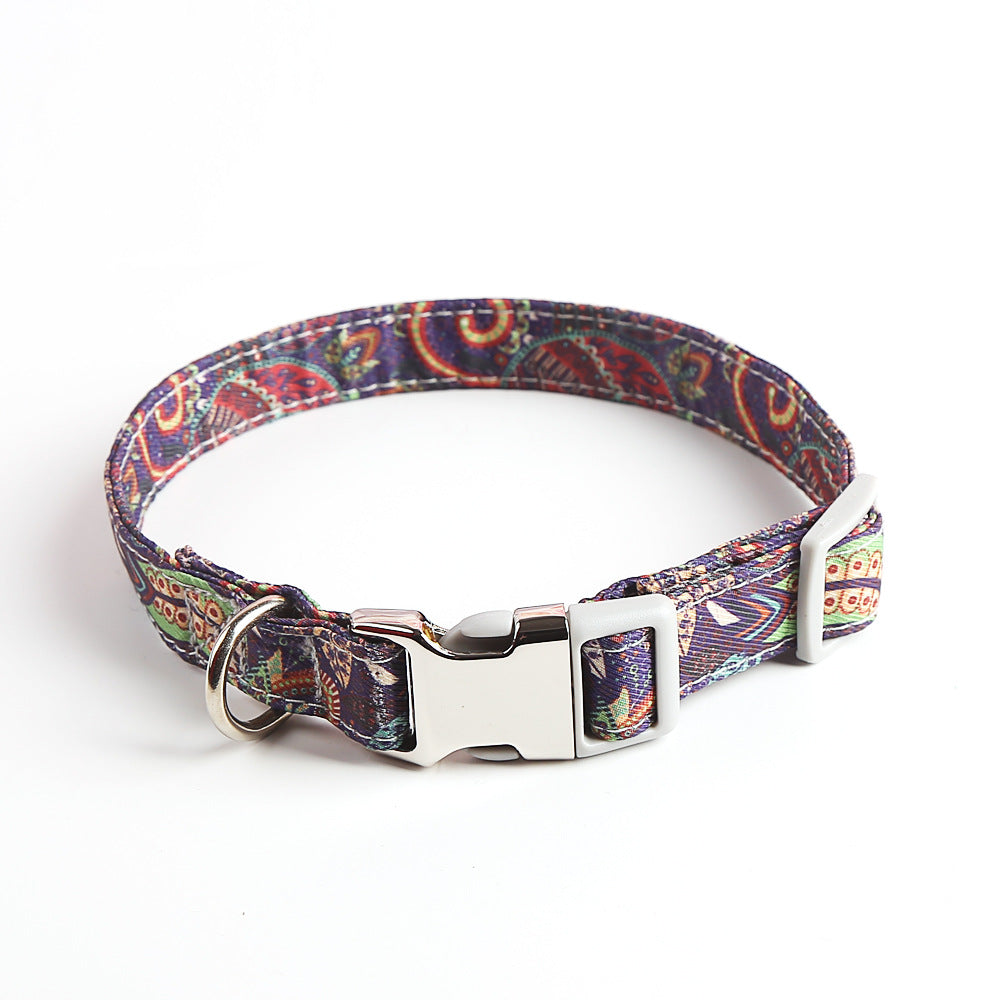 KFX-7778621 Stylish Cotton Dog Collar with Durable Alloy Buckle - Available in Vibrant Colors