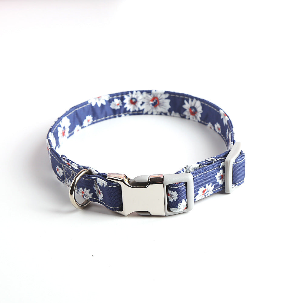KFX-7778621 Stylish Cotton Dog Collar with Durable Alloy Buckle - Available in Vibrant Colors
