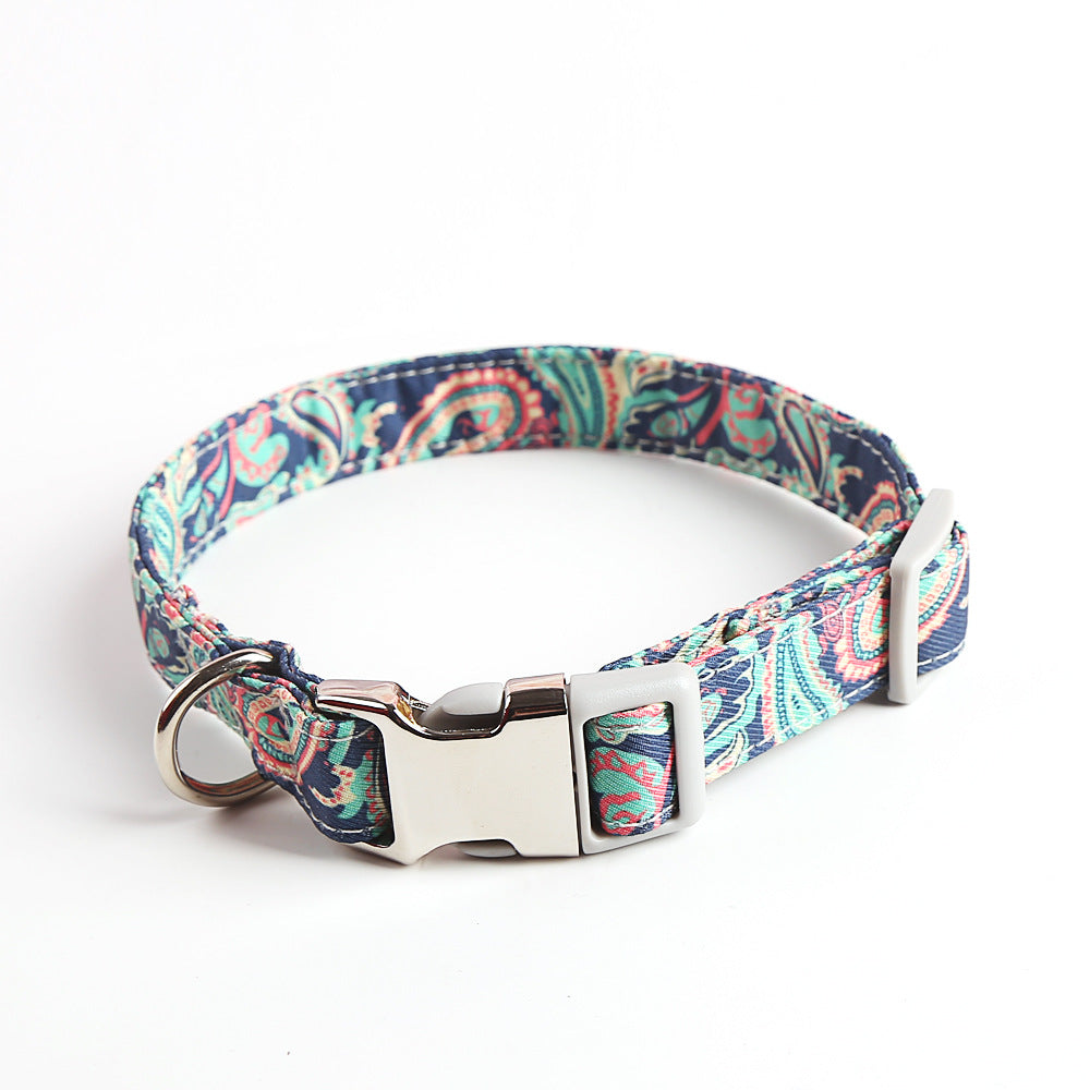 KFX-7778621 Stylish Cotton Dog Collar with Durable Alloy Buckle - Available in Vibrant Colors