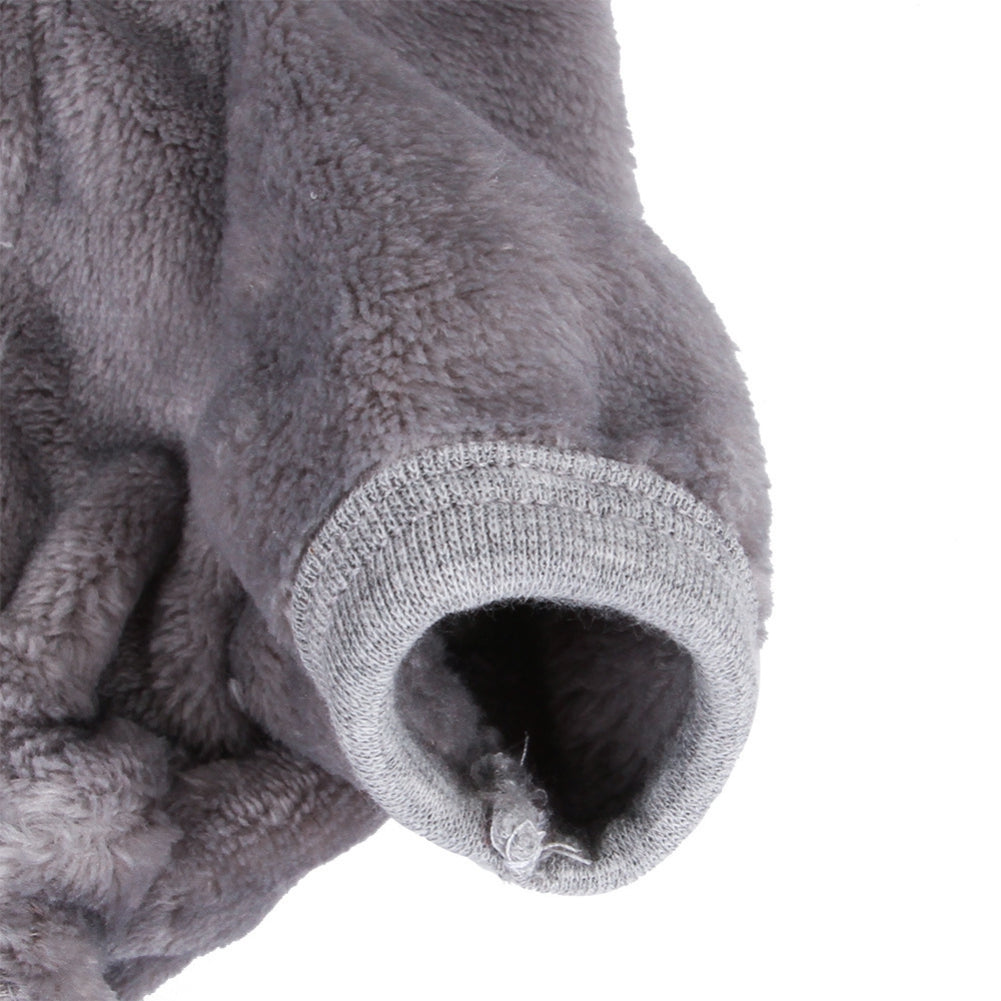 KFX-7783101 Cozy Velvet Hoodie for Small and Medium Dogs - Casual Style, Grey, Multiple Sizes Available