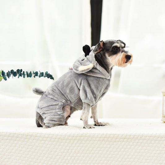 KFX-7783101 Cozy Velvet Hoodie for Small and Medium Dogs - Casual Style, Grey, Multiple Sizes Available