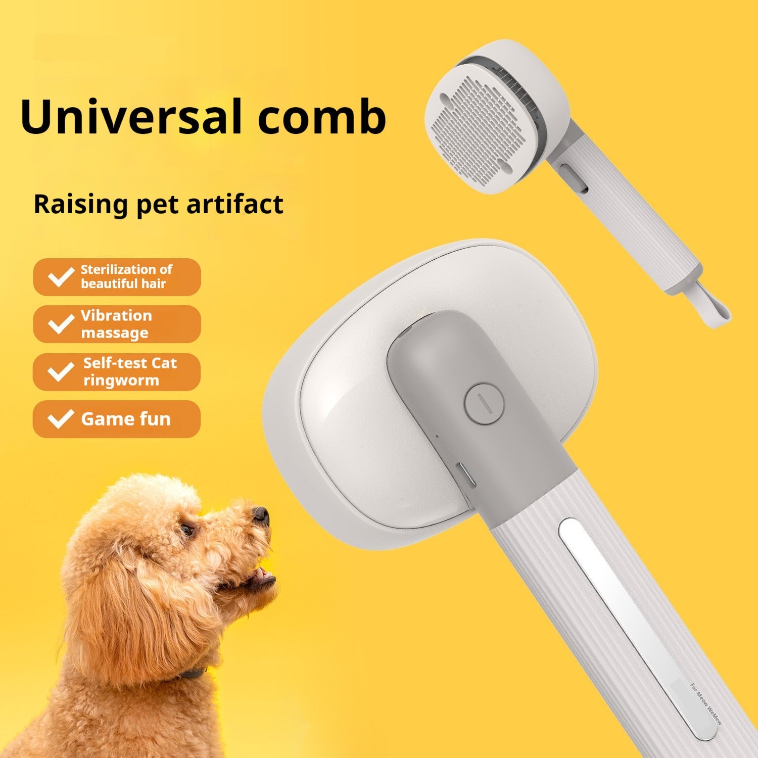 KFX-7784125 Electric Pet Grooming Comb with Negative Ion Sterilization and Floating Hair Removal