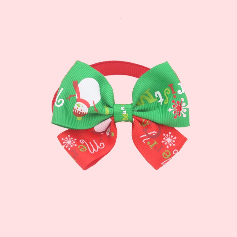 KFX-7784509 Christmas Adjustable Pet Collar with Bow Tie for Dogs and Cats - Festive Holiday Neck Strap