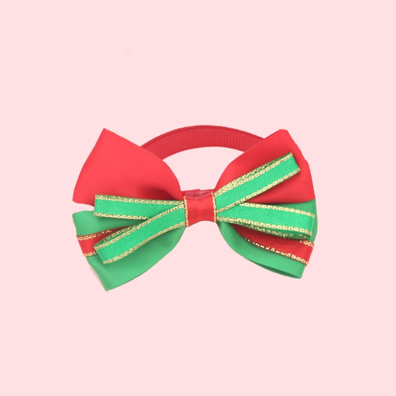 KFX-7784509 Christmas Adjustable Pet Collar with Bow Tie for Dogs and Cats - Festive Holiday Neck Strap