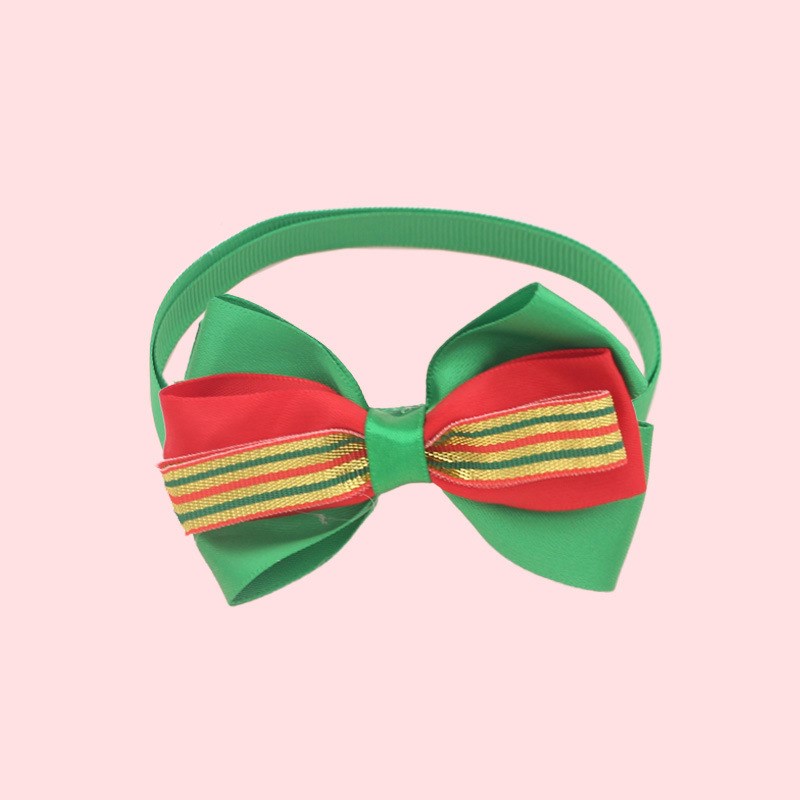KFX-7784509 Christmas Adjustable Pet Collar with Bow Tie for Dogs and Cats - Festive Holiday Neck Strap