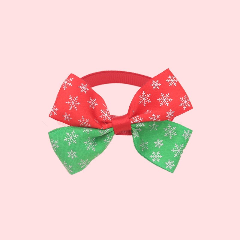 KFX-7784509 Christmas Adjustable Pet Collar with Bow Tie for Dogs and Cats - Festive Holiday Neck Strap