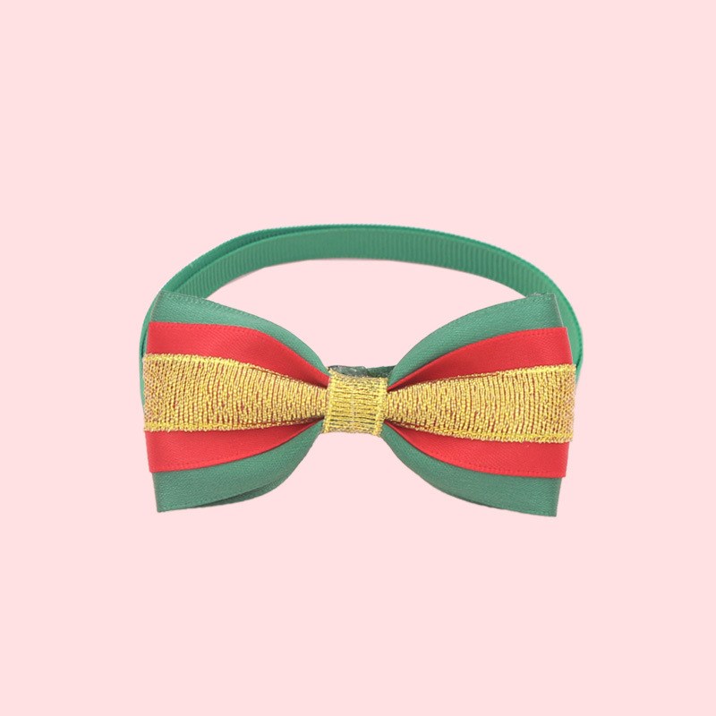 KFX-7784509 Christmas Adjustable Pet Collar with Bow Tie for Dogs and Cats - Festive Holiday Neck Strap