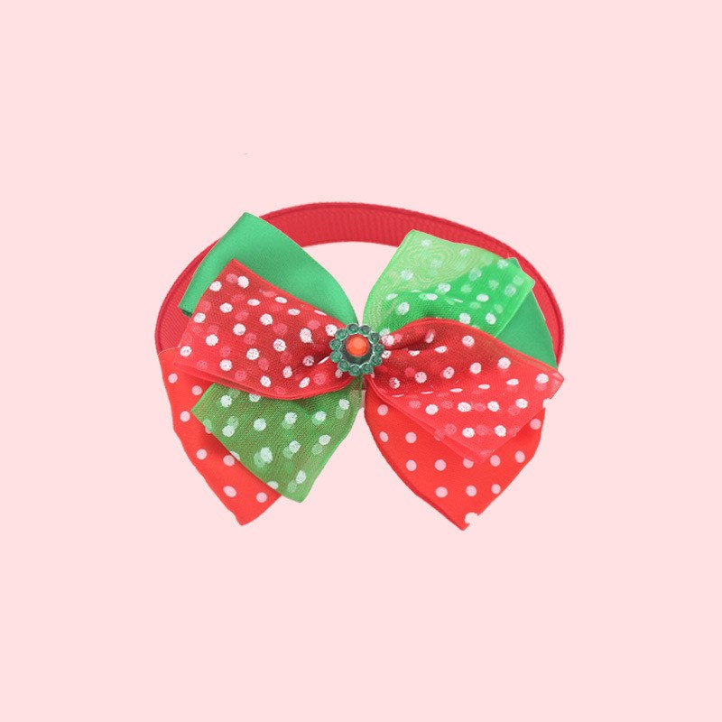 KFX-7784509 Christmas Adjustable Pet Collar with Bow Tie for Dogs and Cats - Festive Holiday Neck Strap