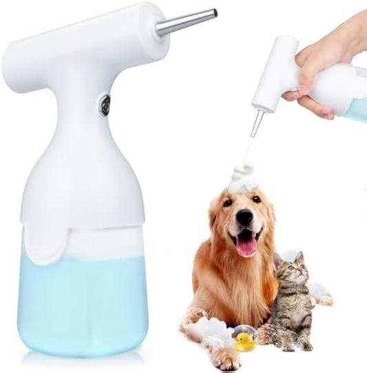 KFX-7785789 Electric Foam Soap Dispenser for Efficient Pet Bathing and Cleaning, Rechargeable, Whisper-Quiet Motor