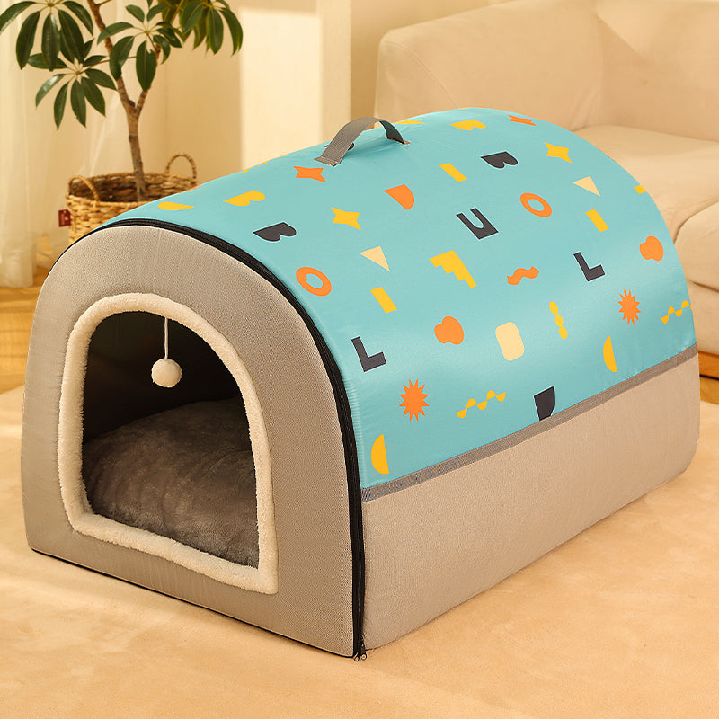 KFX-7786557 Cozy Removable Washable Dog House for Corgis & Shiba Inus - Multiple Sizes Available
