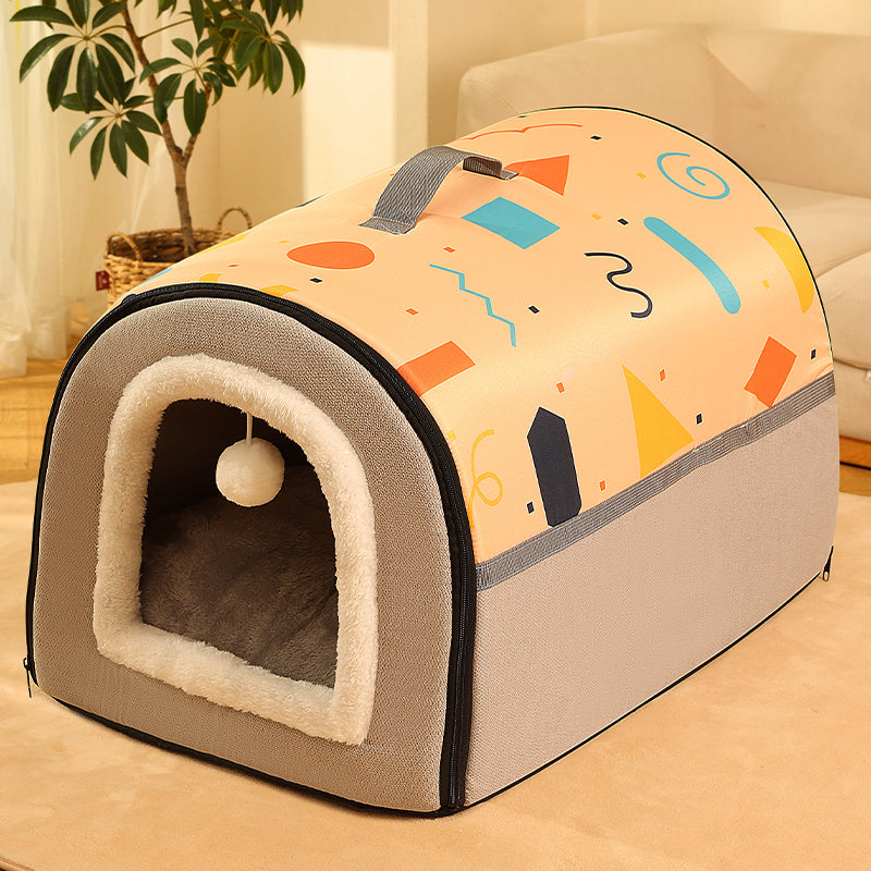 KFX-7786557 Cozy Removable Washable Dog House for Corgis & Shiba Inus - Multiple Sizes Available