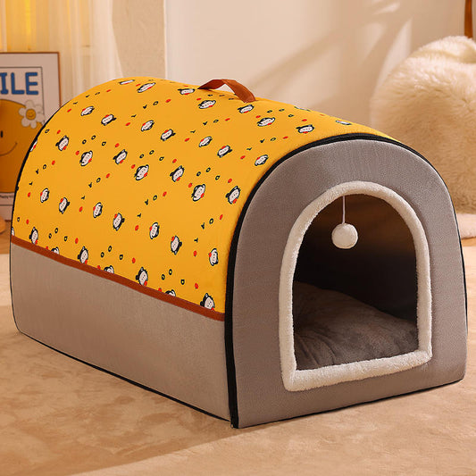 KFX-7786557 Cozy Removable Washable Dog House for Corgis & Shiba Inus - Multiple Sizes Available