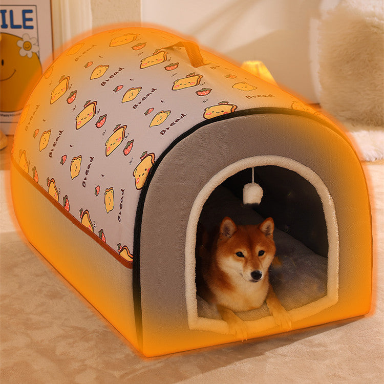 KFX-7786557 Cozy Removable Washable Dog House for Corgis & Shiba Inus - Multiple Sizes Available
