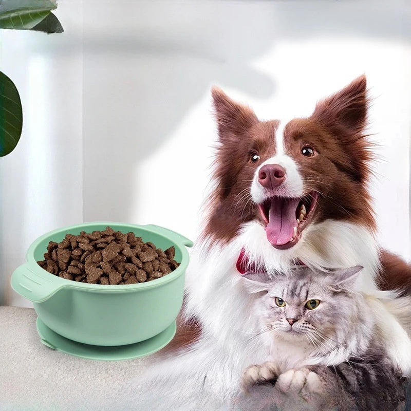 KFX-7786685 Durable Lightweight Silicone Pet Bowl with Suction Cups for Dogs and Cats