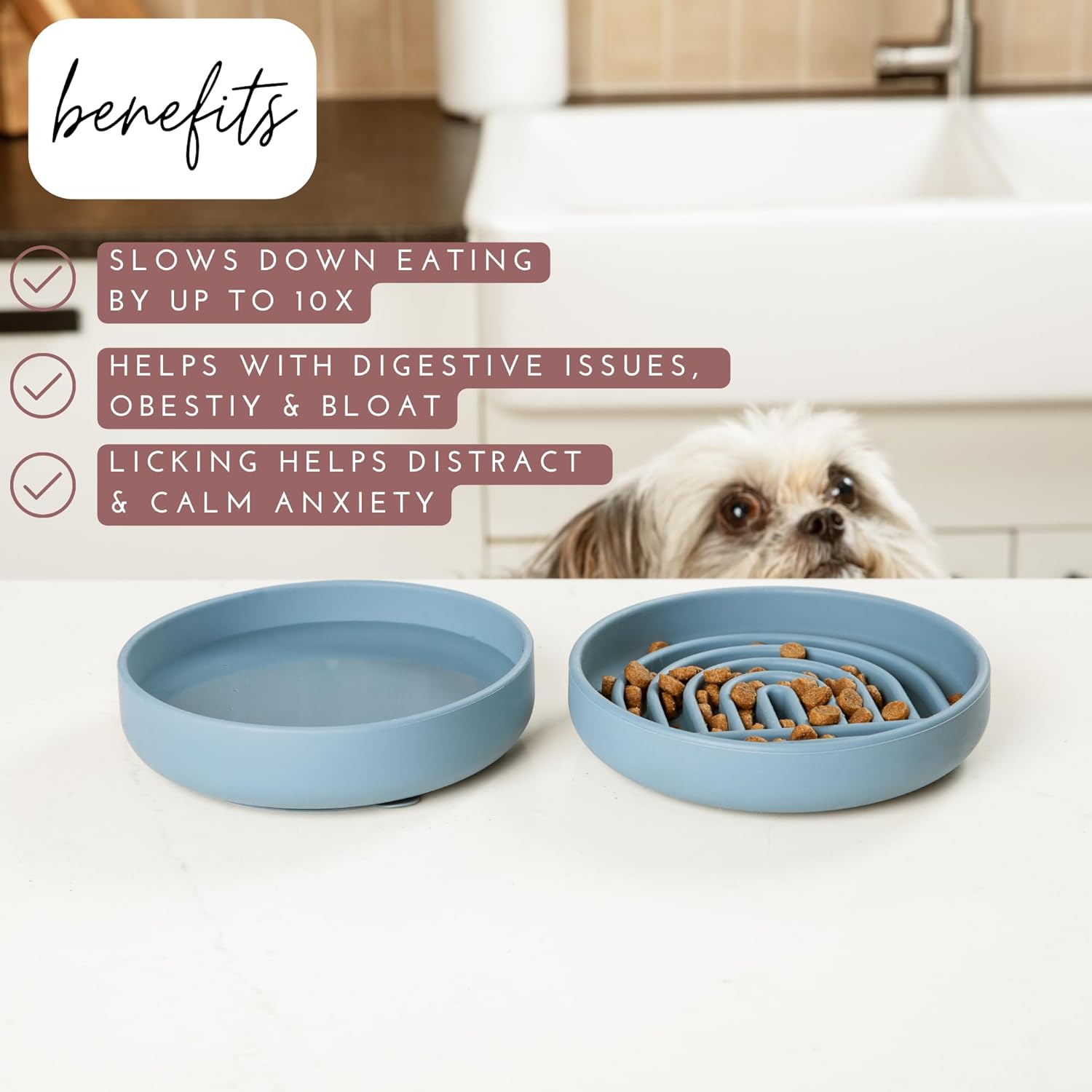 KFX-7791549 Silicone Slow Feeder Bowl for Dogs and Puppies - Reduces Gulping and Supports Digestive Health