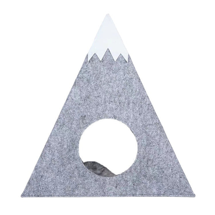 KFX-7793085 Snow Mountain Style Semi-Enclosed Felt Pet Kennel - Light Grey 47x57x47cm