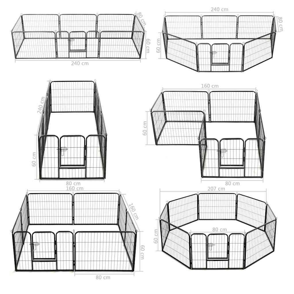 KFX-7793341 Portable 8-Panel Dog Playpen with Safety Lock and Ground Stakes