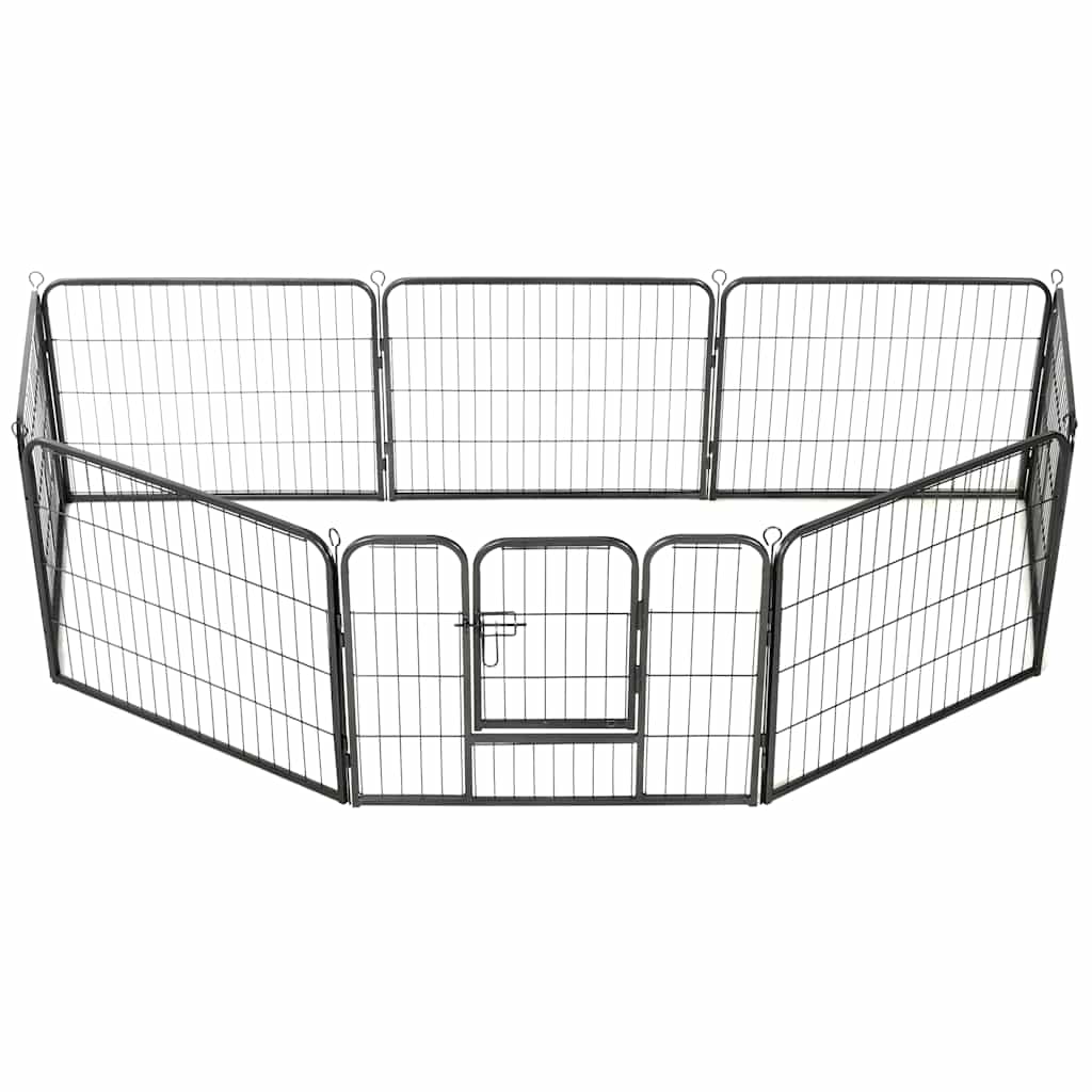 KFX-7793341 Portable 8-Panel Dog Playpen with Safety Lock and Ground Stakes