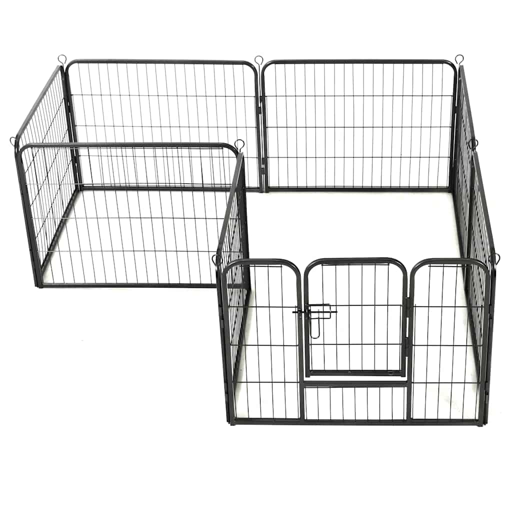 KFX-7793341 Portable 8-Panel Dog Playpen with Safety Lock and Ground Stakes