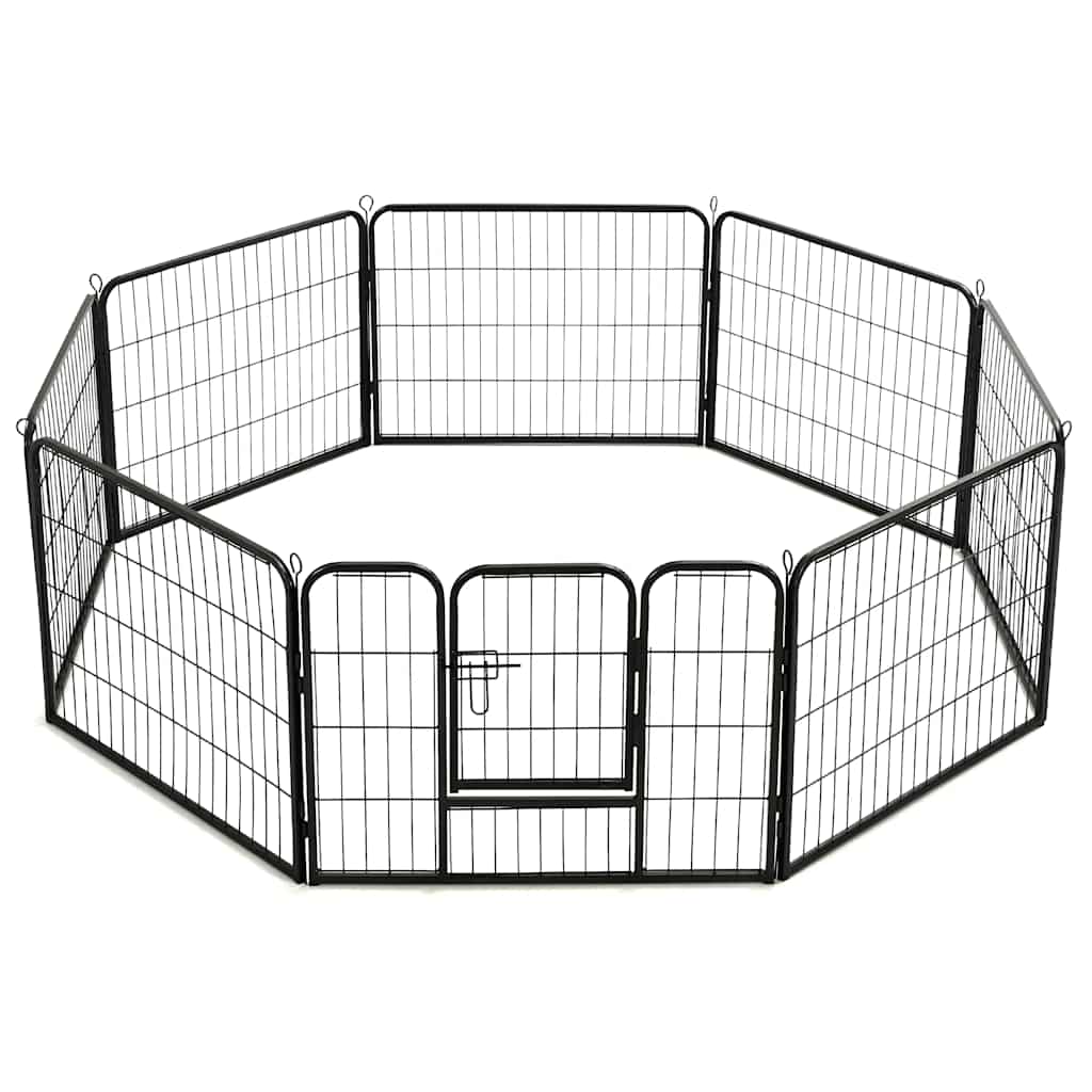 KFX-7793341 Portable 8-Panel Dog Playpen with Safety Lock and Ground Stakes