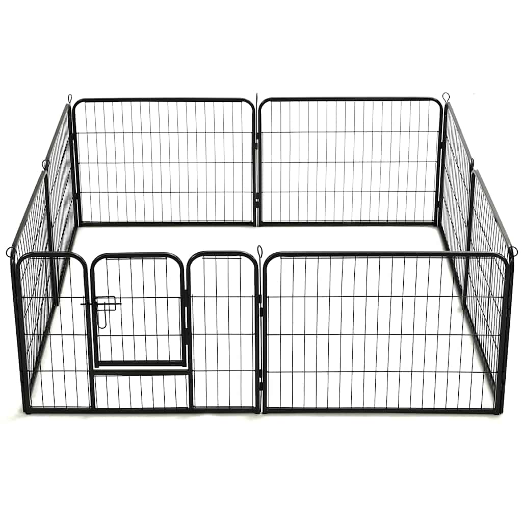 KFX-7793341 Portable 8-Panel Dog Playpen with Safety Lock and Ground Stakes