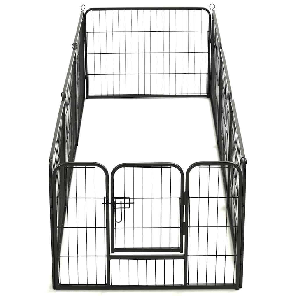 KFX-7793341 Portable 8-Panel Dog Playpen with Safety Lock and Ground Stakes