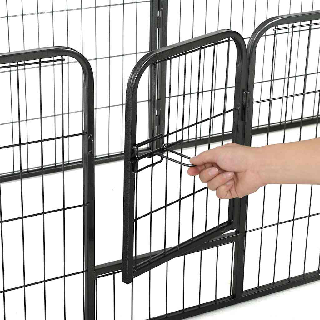 KFX-7793341 Portable 8-Panel Dog Playpen with Safety Lock and Ground Stakes