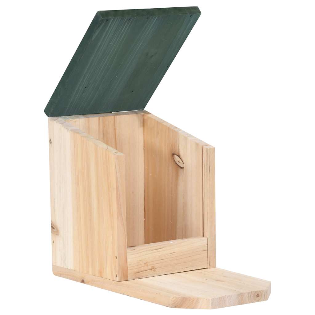 KFX-7795645 Wooden Squirrel Feeders Set of 4, Fir Wood with Hinged Roof and PVC Panel