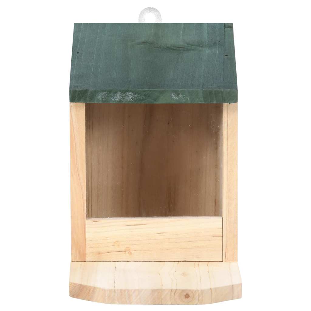 KFX-7795645 Wooden Squirrel Feeders Set of 4, Fir Wood with Hinged Roof and PVC Panel