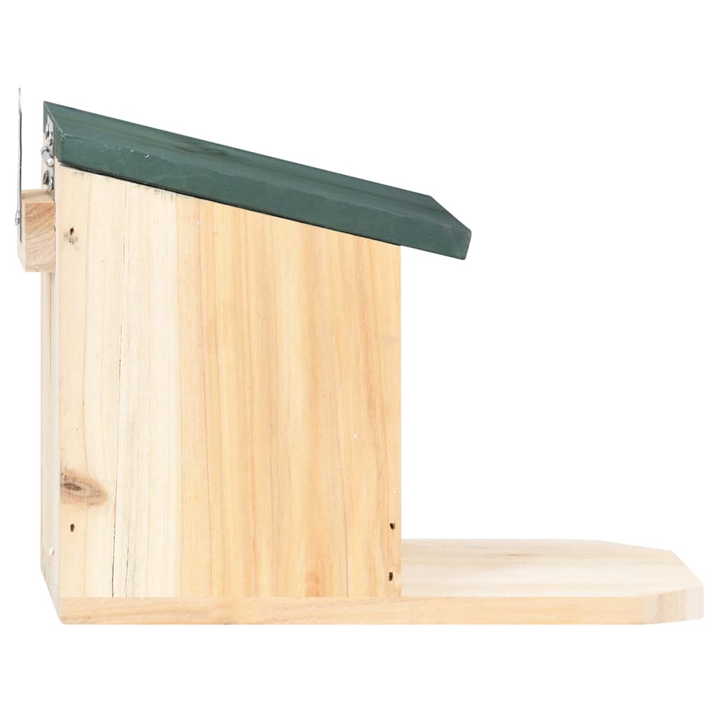 KFX-7795645 Wooden Squirrel Feeders Set of 4, Fir Wood with Hinged Roof and PVC Panel