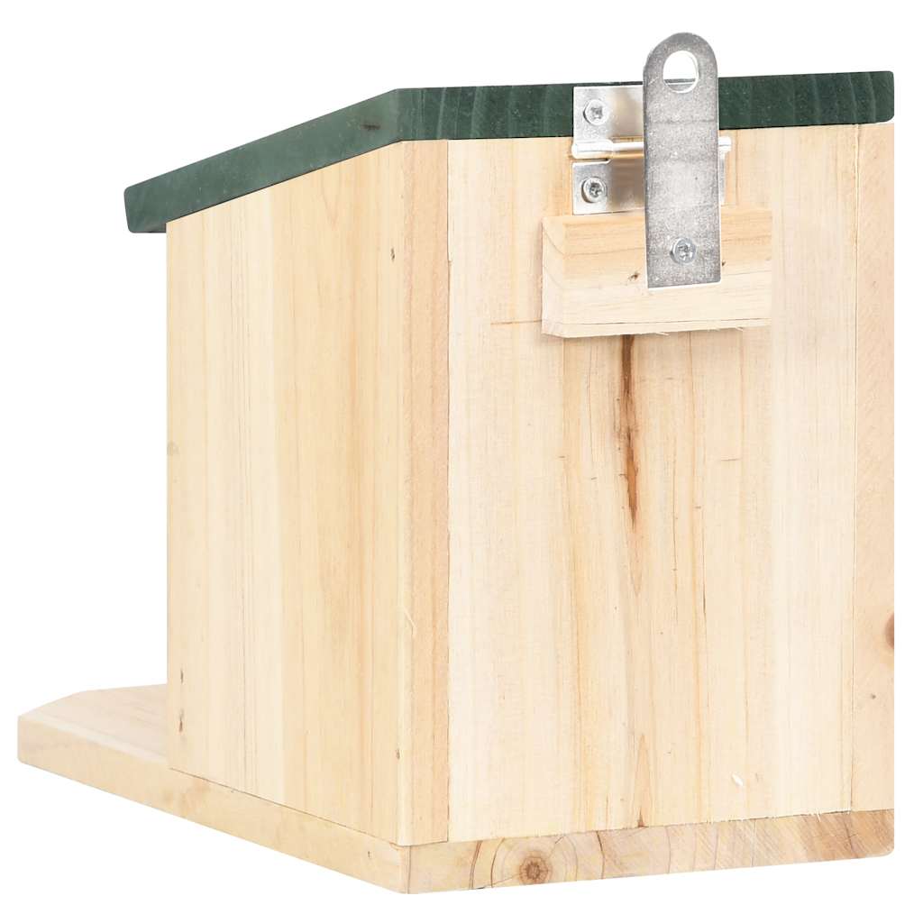 KFX-7795645 Wooden Squirrel Feeders Set of 4, Fir Wood with Hinged Roof and PVC Panel