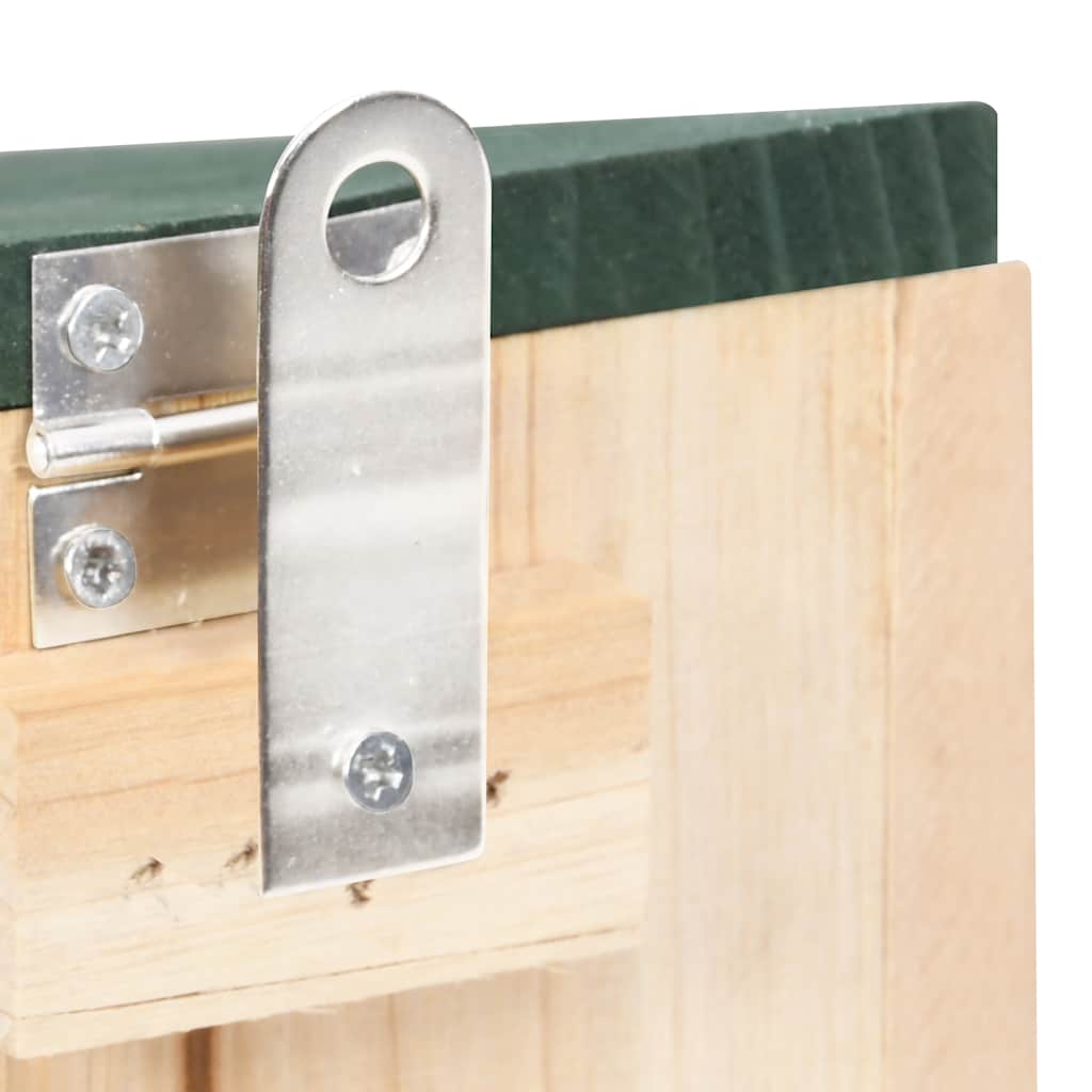 KFX-7795645 Wooden Squirrel Feeders Set of 4, Fir Wood with Hinged Roof and PVC Panel