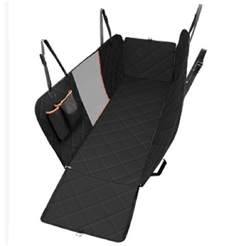 KFX-7795901 Car Rear Seat Pet Cushion for All Seasons - 600D Oxford Cloth, Waterproof and Non-Slip Mat, 137x147cm Black