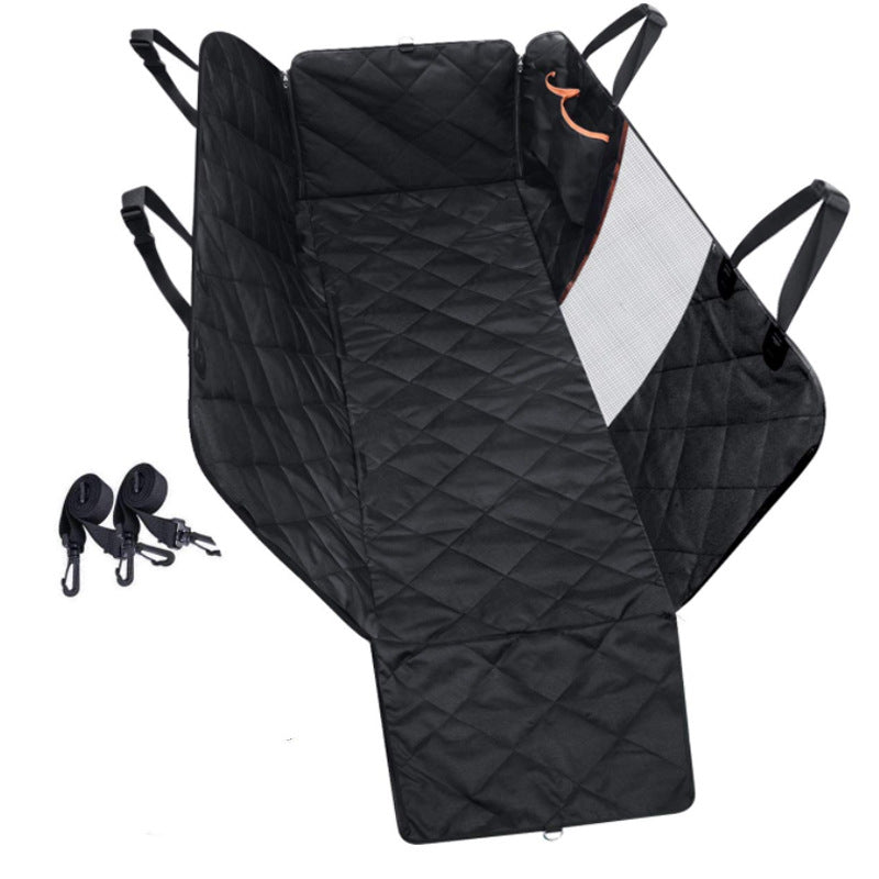 KFX-7795901 Car Rear Seat Pet Cushion for All Seasons - 600D Oxford Cloth, Waterproof and Non-Slip Mat, 137x147cm Black