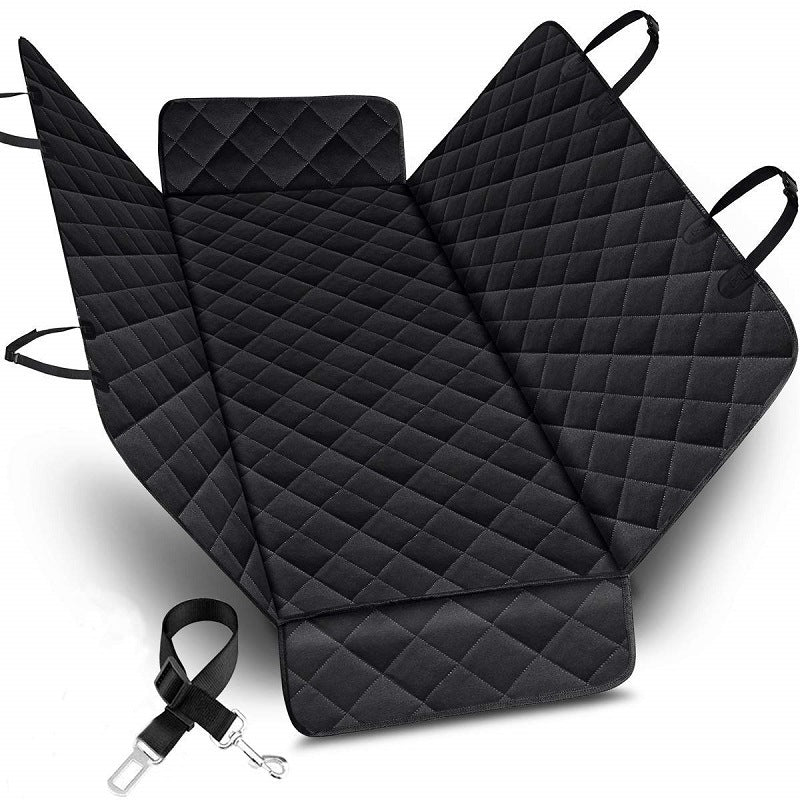 KFX-7795901 Car Rear Seat Pet Cushion for All Seasons - 600D Oxford Cloth, Waterproof and Non-Slip Mat, 137x147cm Black