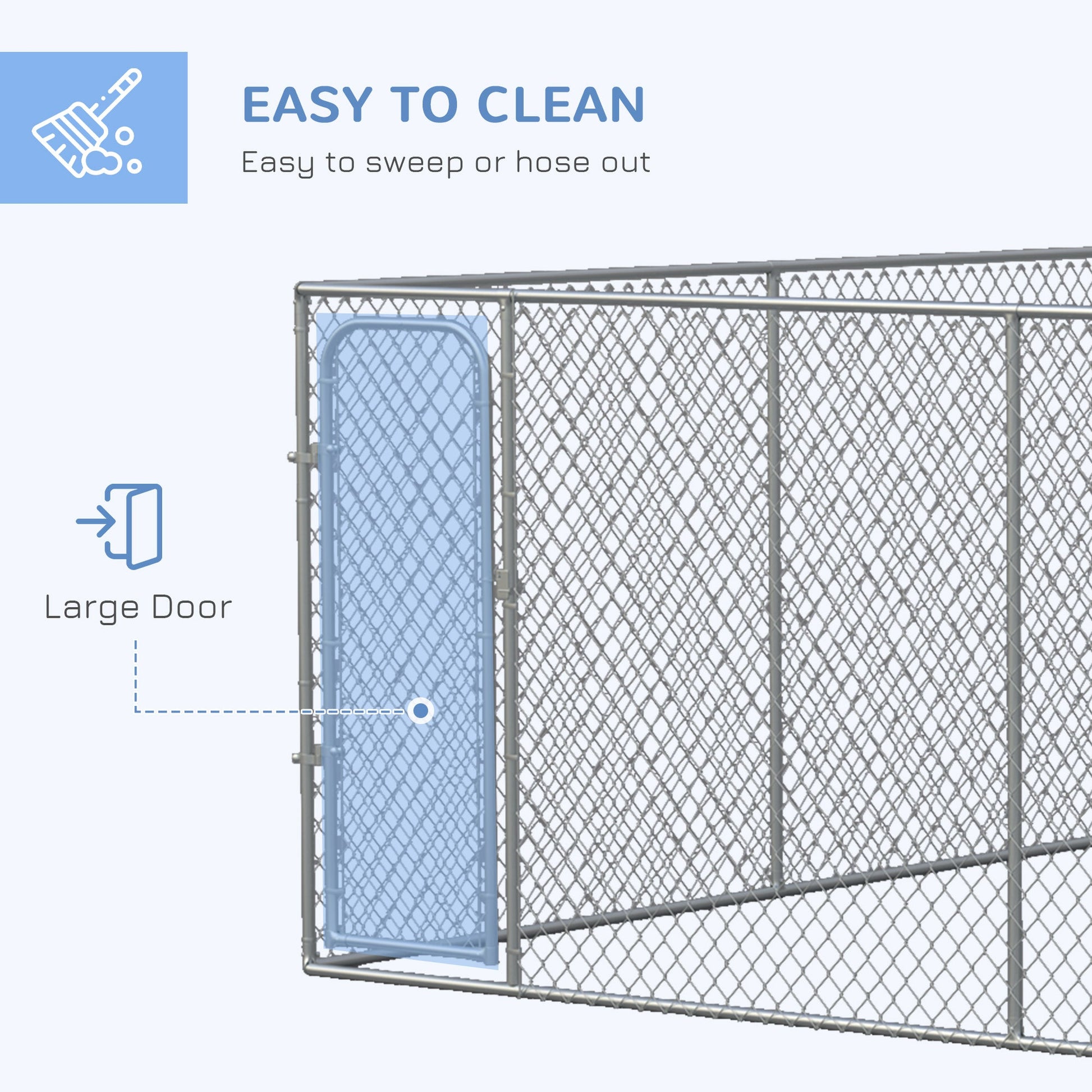 KFX-7797693 Large Outdoor Dog Kennel with Heavy-Duty Steel, 6ft High Enclosure for Comfort and Security