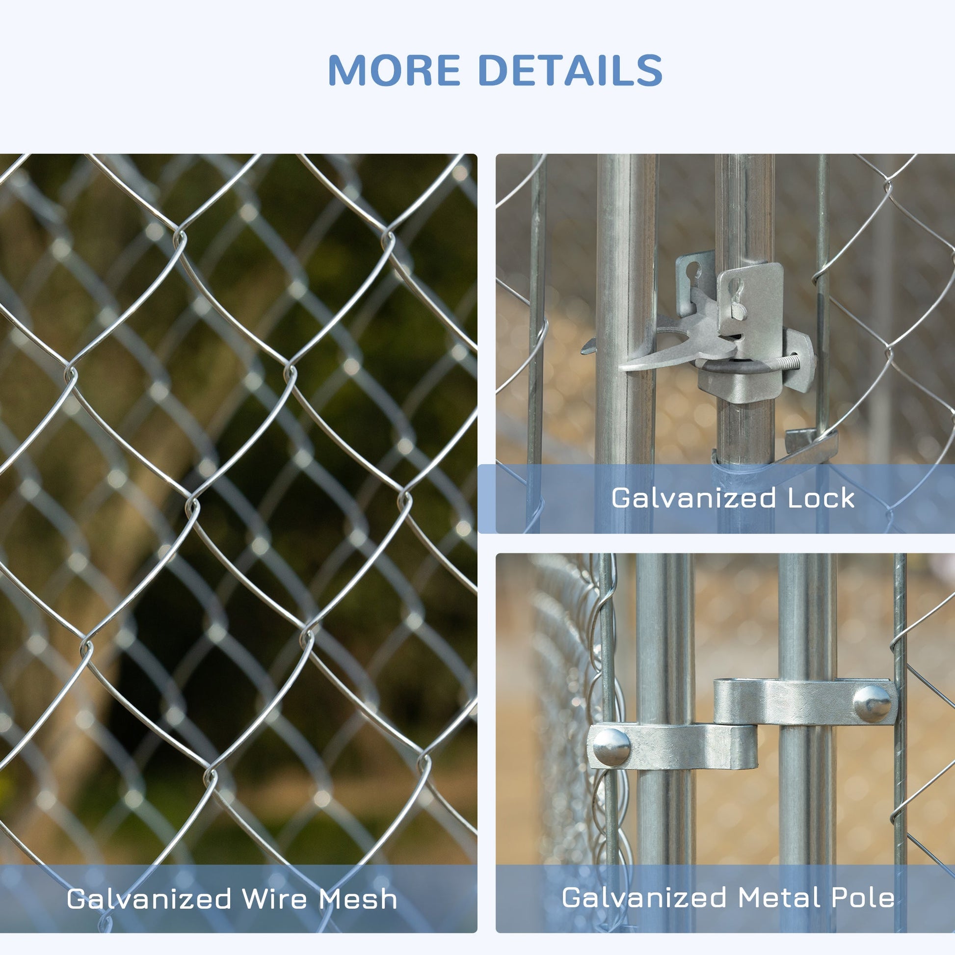 KFX-7797693 Large Outdoor Dog Kennel with Heavy-Duty Steel, 6ft High Enclosure for Comfort and Security