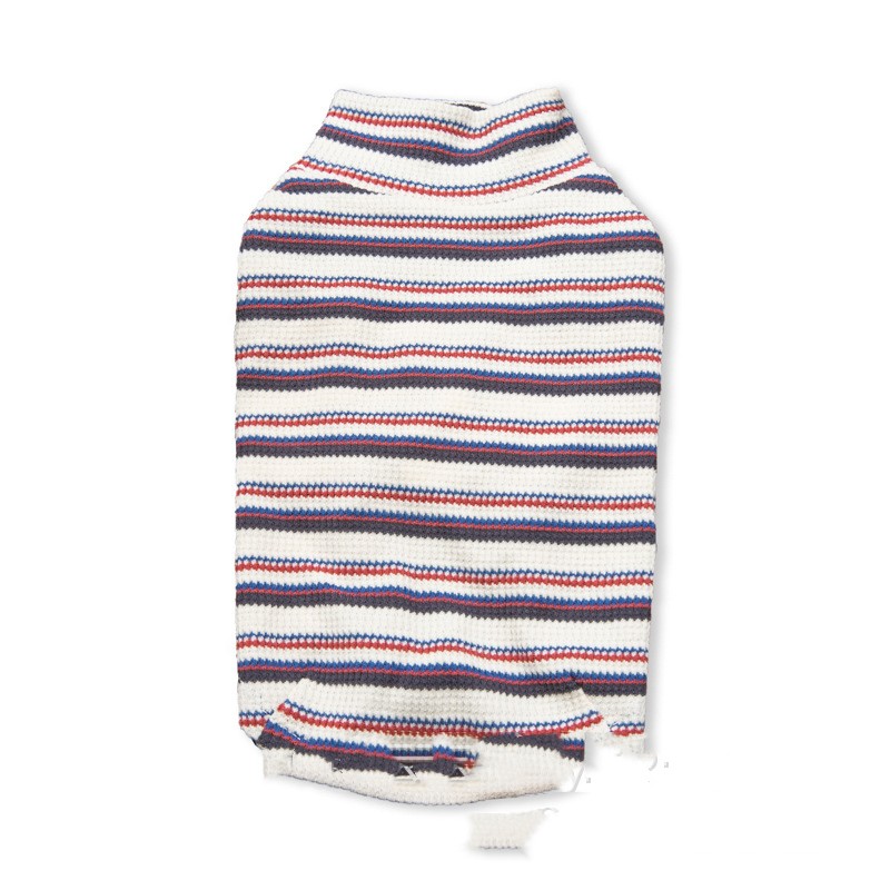 KFX-7798461 Comfortable Long-Sleeved Striped Waffle Pet Shirt for Dogs and Cats in Curry Apricot, Green Apricot, Blue Yellow