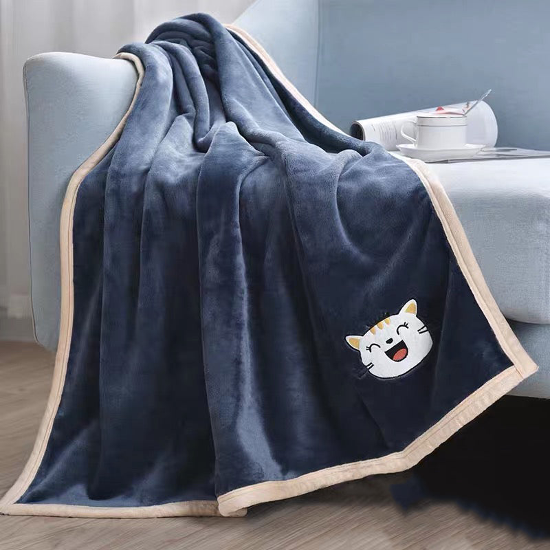 KFX-7800637 Thick Warm Flannel Pet Quilt Blanket for Fall & Winter - 100x120cm & 100x70cm