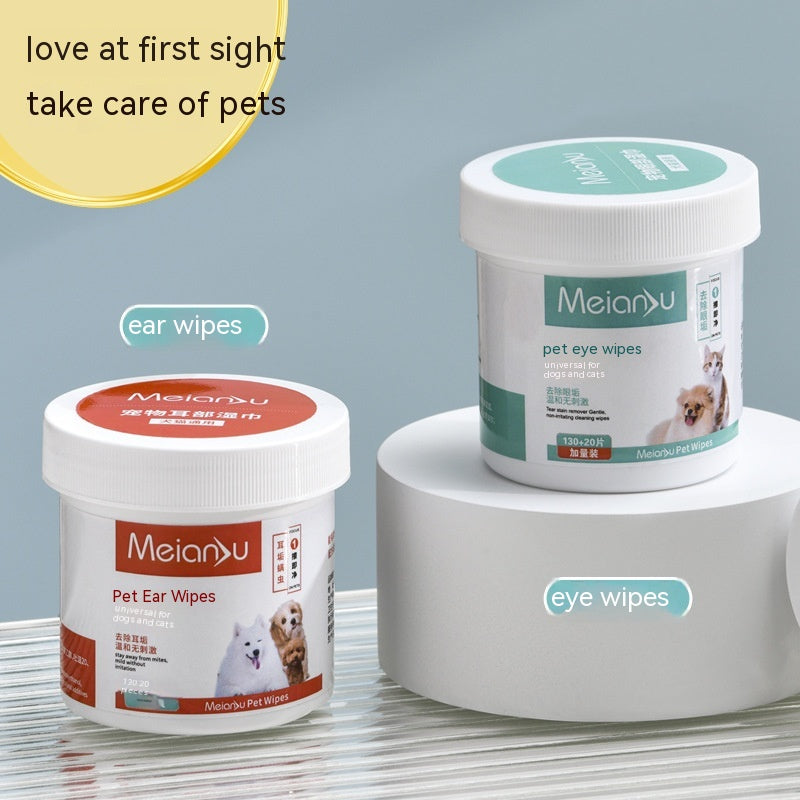 KFX-7801661 Pet Eye and Ear Cleaning Wipes - 150 Count for Gentle Tear and Wax Removal