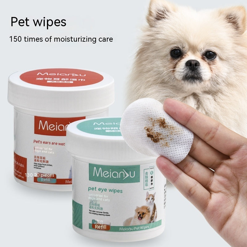 KFX-7801661 Pet Eye and Ear Cleaning Wipes - 150 Count for Gentle Tear and Wax Removal