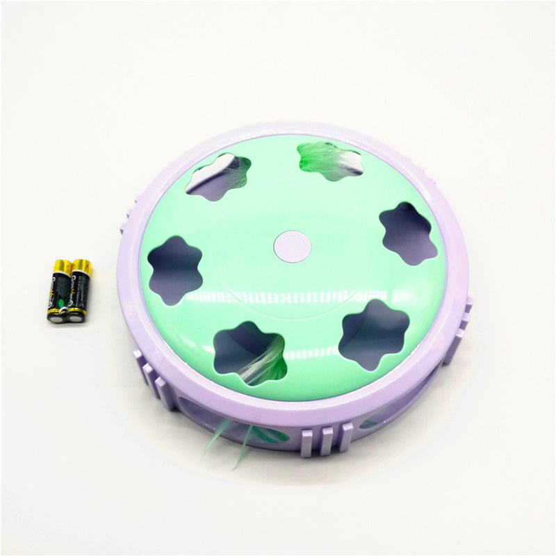 KFX-7804605 Interactive Feather Flashing Puzzle Cat Toy for Engaging Hide and Seek Play