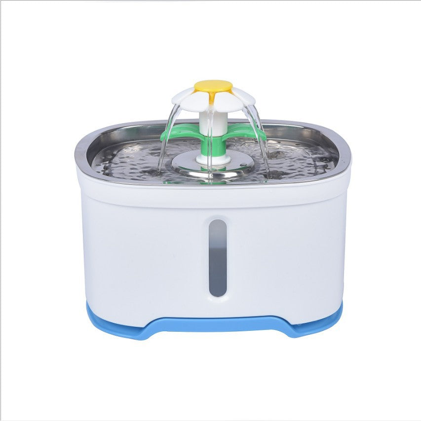 KFX-7805629 Pet Electric Circular Water Dispenser with LED Indicators, 2.5L Capacity, Stainless Steel and PP Material