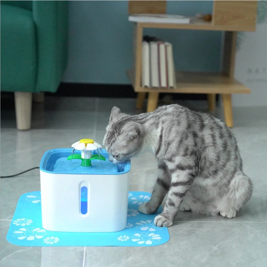 KFX-7805629 Pet Electric Circular Water Dispenser with LED Indicators, 2.5L Capacity, Stainless Steel and PP Material