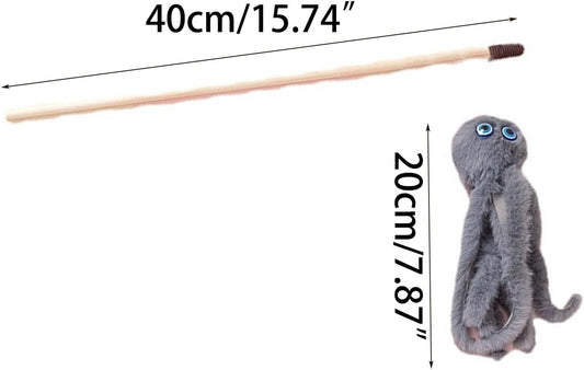 KFX-7812797 Furry Octopus Cat Toy with Long Stick - Indoor Play for Kittens and Cats