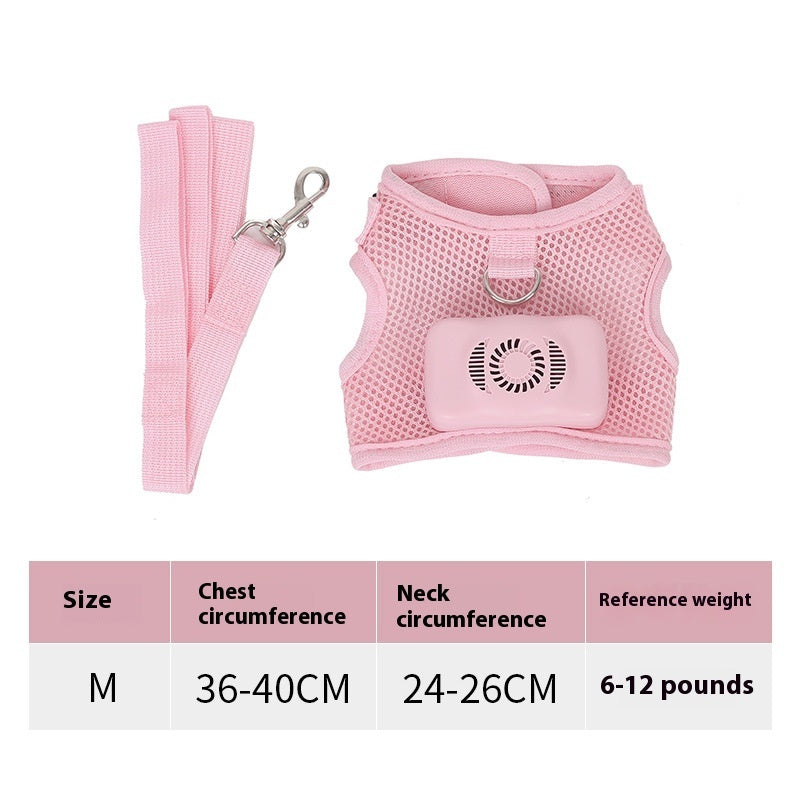 KFX-7814589 Cooling Dog Vest Harness with Breathable Design and Light-Up Functionality for Small Breeds