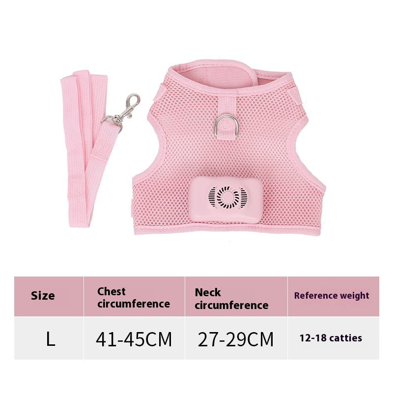 KFX-7814589 Cooling Dog Vest Harness with Breathable Design and Light-Up Functionality for Small Breeds